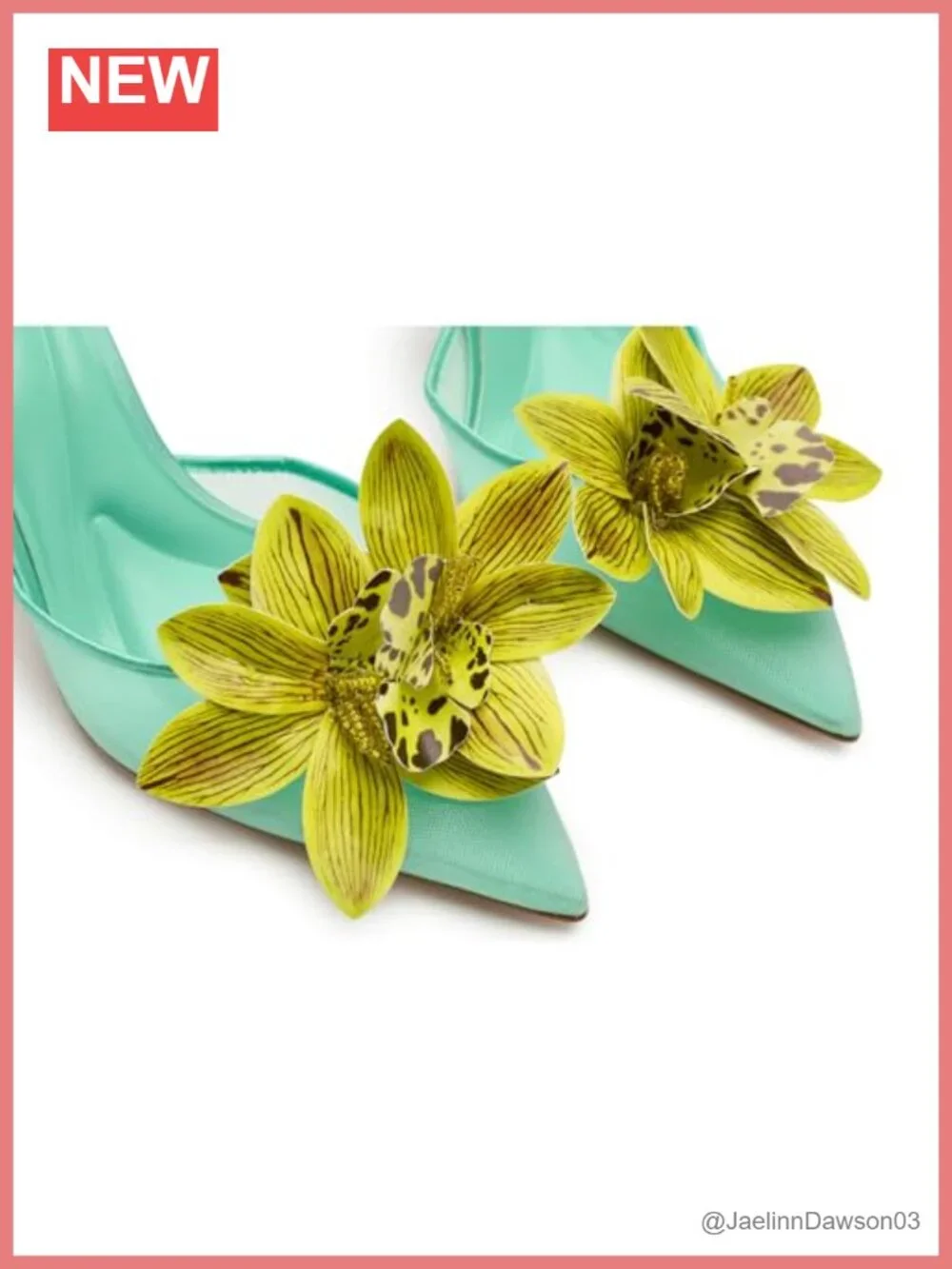 3D Floral Embellished High Heel Stiletto Pointed Toe Pump